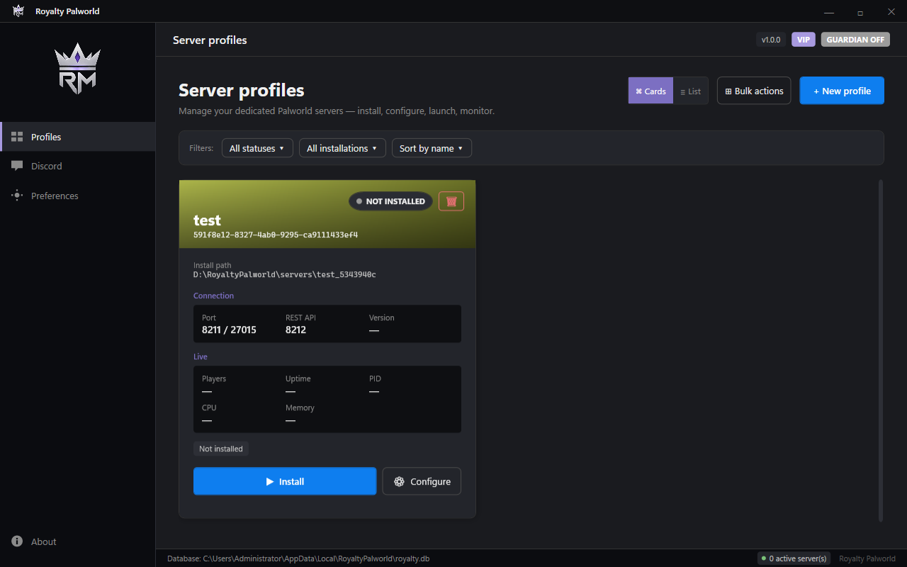 Royalty Manager Palworld app